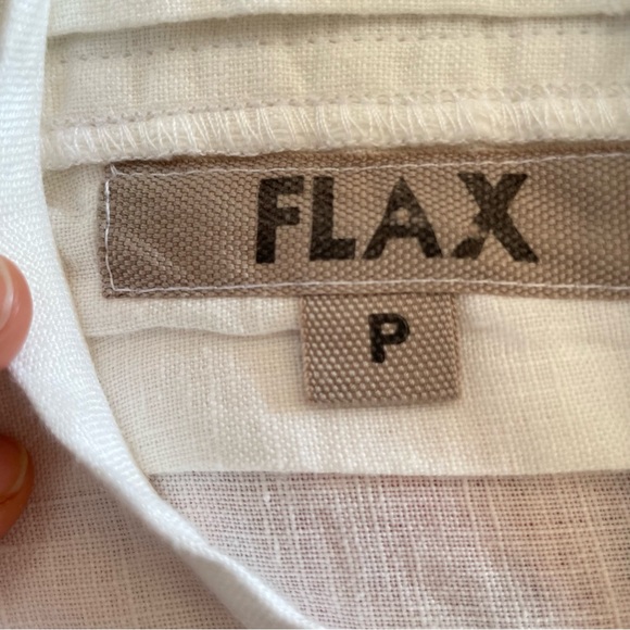 Flax 100% linen 3/4 sleeves top blouse size S pleated pocket lagenlook - Picture 8 of 10